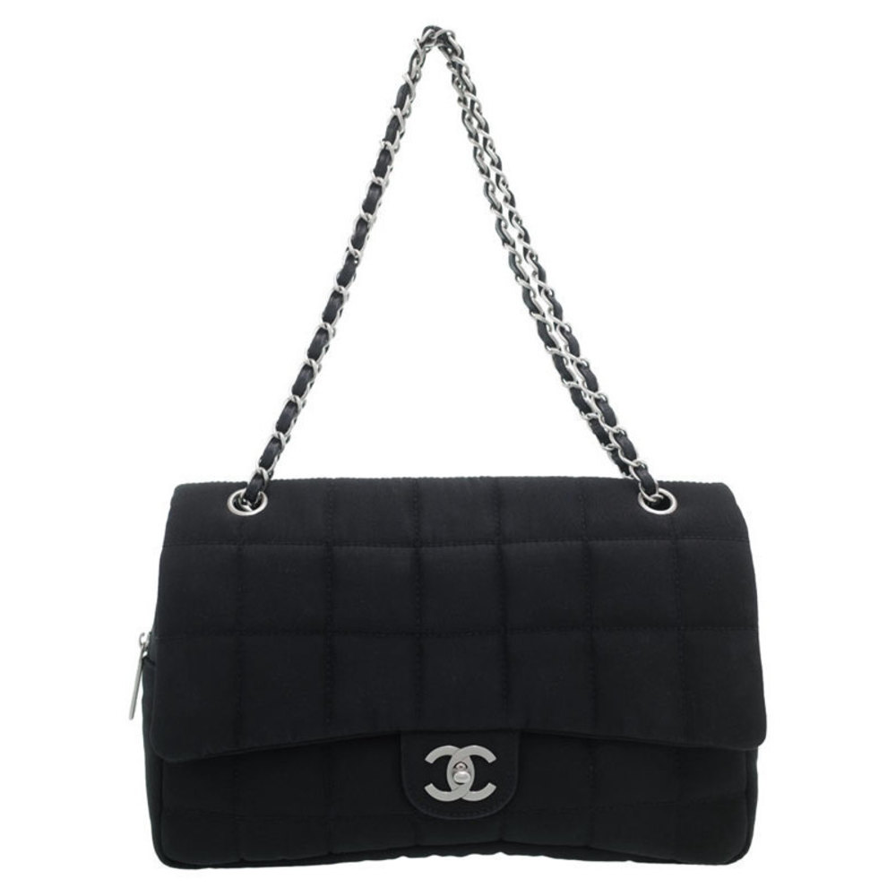 Chanel Chocolate Bar Chain Shoulder Bag Black